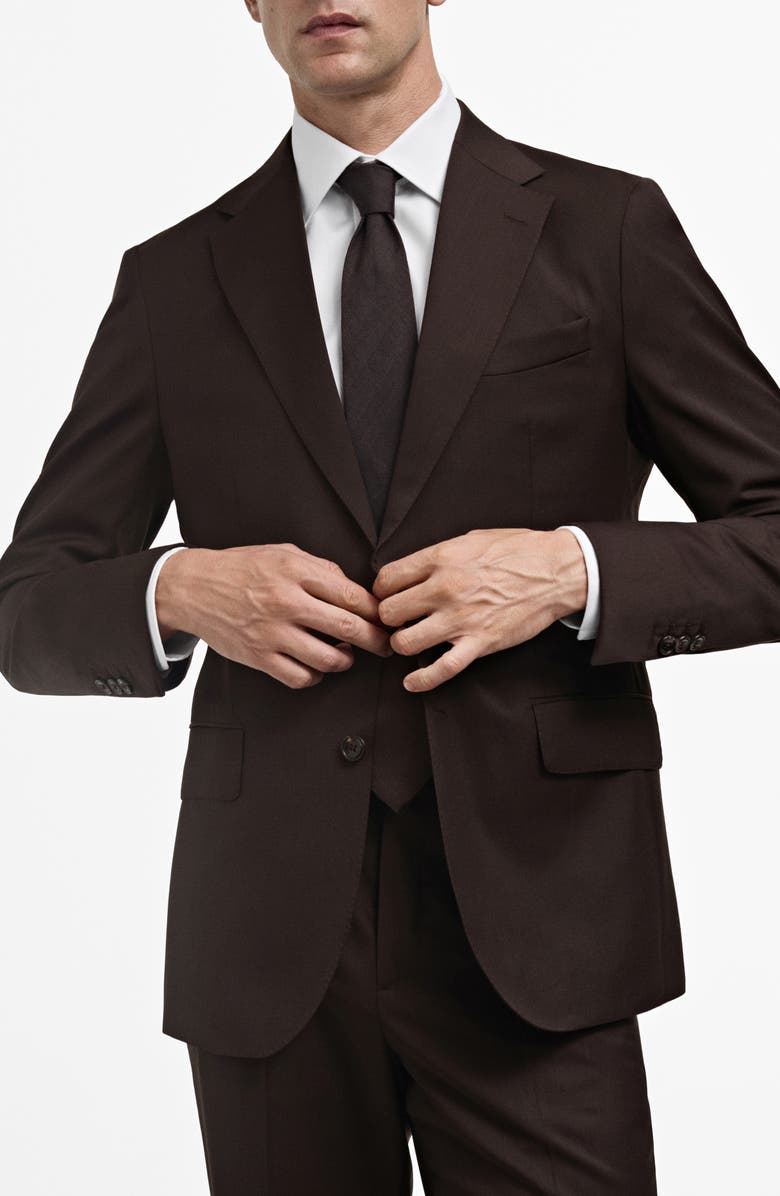 MANGO Slim Fit Virgin Wool Blazer, Main, color, 