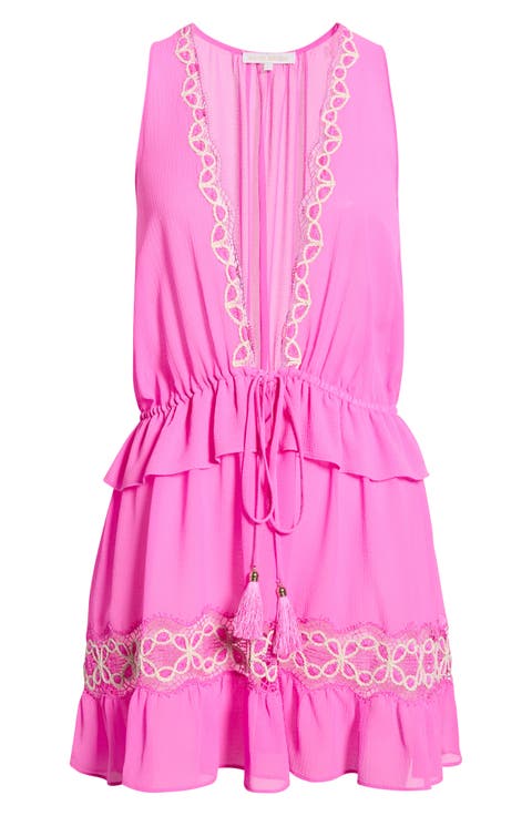 Gwendolyn Lace Trim Cover-Up Minidress