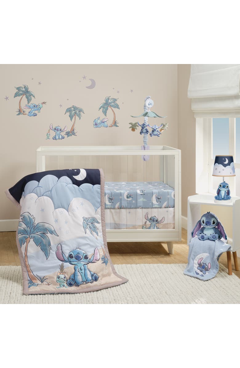 Bedtime Originals Disney Stitch Soft Microfiber Baby Fitted Crib Sheet, Alternate, color, Blue