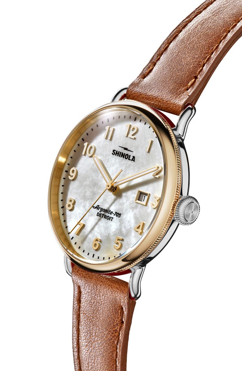 Shinola Canfield Leather Strap Watch, 38mm, Alternate, color, 