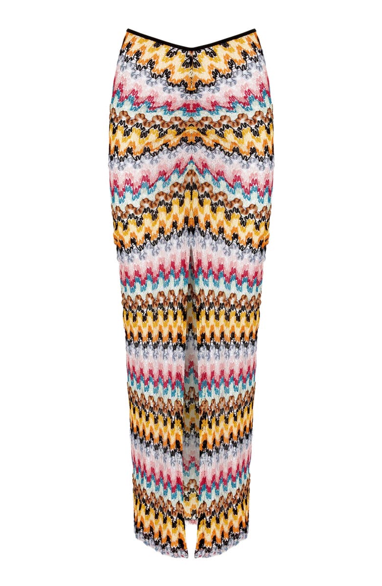 Missoni Long Skirt In Lamé Viscose Lace With Gathers, Alternate, color,