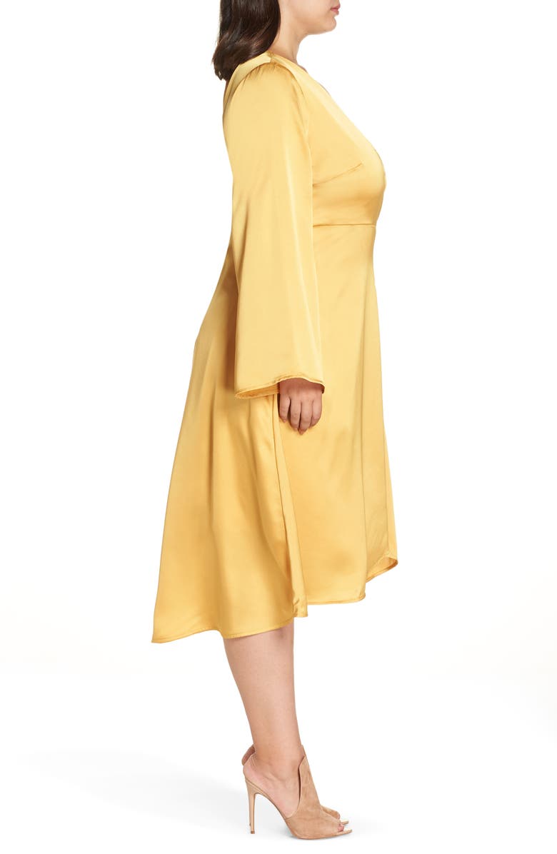 LOST INK Satin Wrap Dress, Alternate, color, 