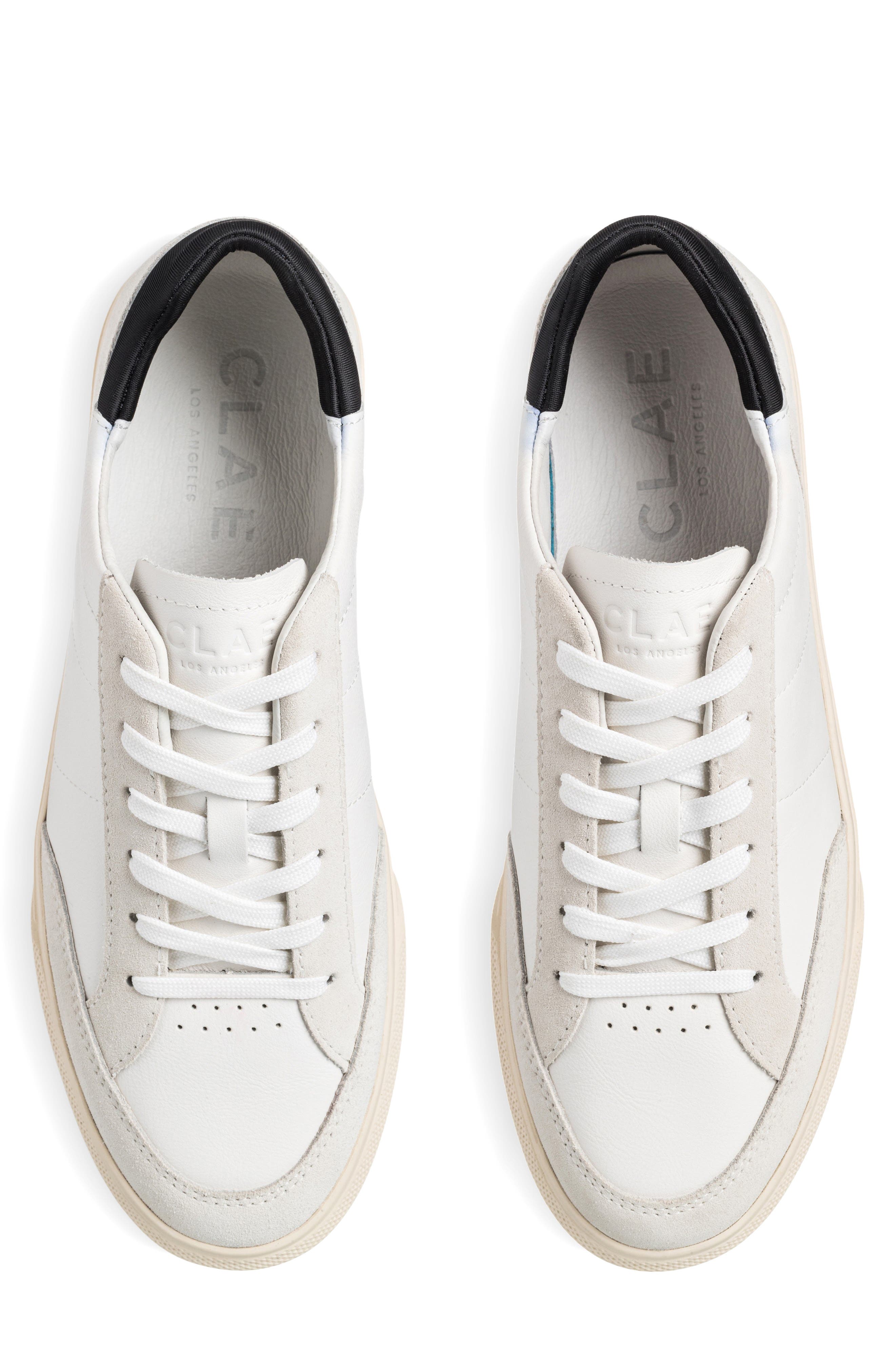 CLAE Monroe VP Low Top Sneaker, Alternate, color, White Leather Black