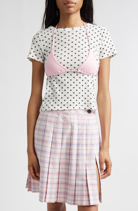 Effie Bikini Top Layered Pointelle Baby Tee