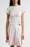 Sandy Liang Effie Bikini Top Layered Pointelle Baby Tee