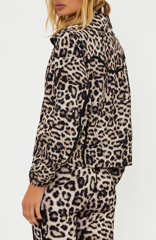 Beach Riot Casen Leopard Print Zip Jacket In Black
