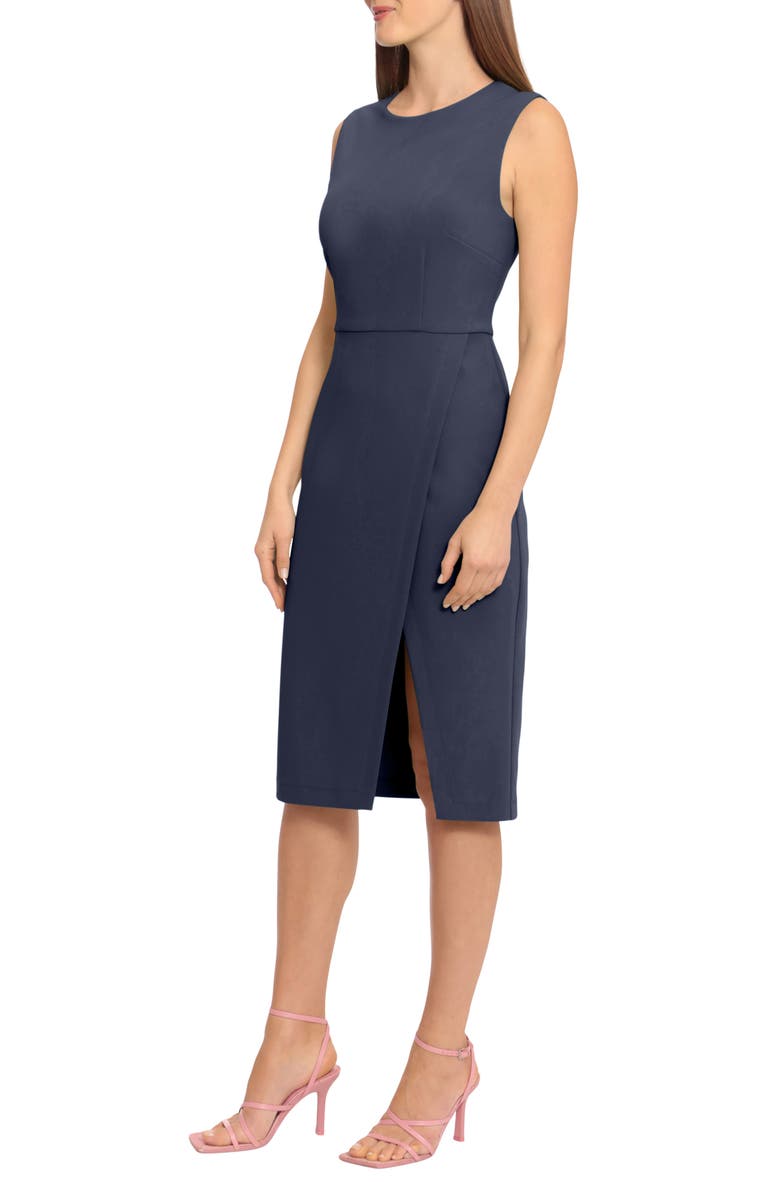 Maggy London Sleeveless Wrap Knee Length Dress, Alternate, color, Nayb