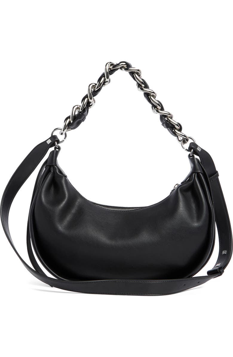 DKNY Fiona Small Hobo Bag, Alternate, color, Black/ Silver