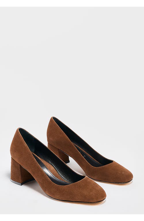Marion Parke Block Heel Pump 60 Suede In Brown