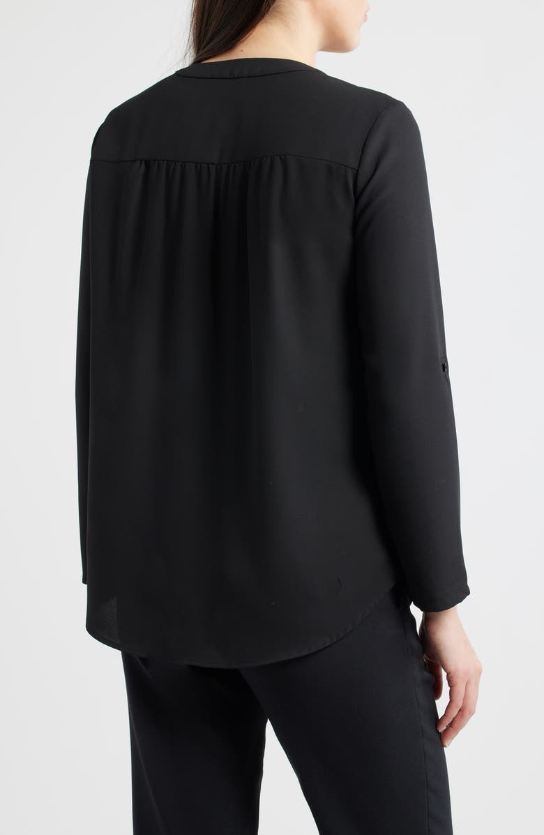 Anne Klein Roll Tab Tunic Top, Alternate, color, Anne Black