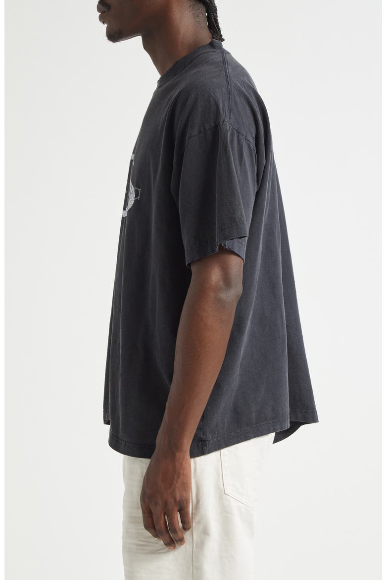 Loop Sports Icon Distressed Boxy Logo Graphic T-Shirt (Men