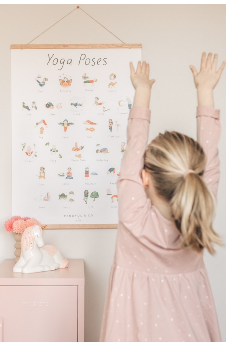 Mindful & Co Kids Wooden Print Hanger, Alternate, color, Wood Brown