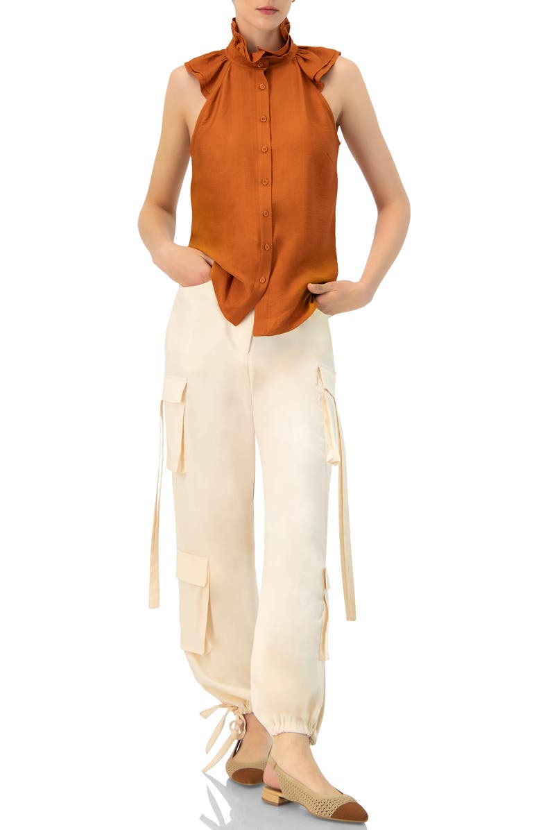IVONNE Solid Cargo Pants with Straps, Alternate, color, Sand