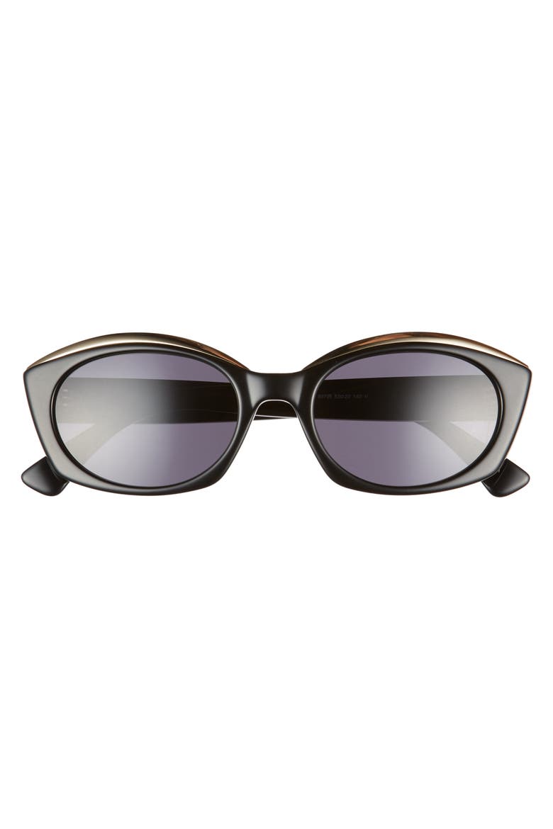 Core 53mm Oval Sunglasses, Alternate, color, BLACK