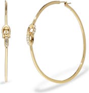 COACH Pavé Interlocked C-Link Hoop Earrings