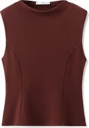 MANGO Sleeveless Flare Top with Shoulder Pads