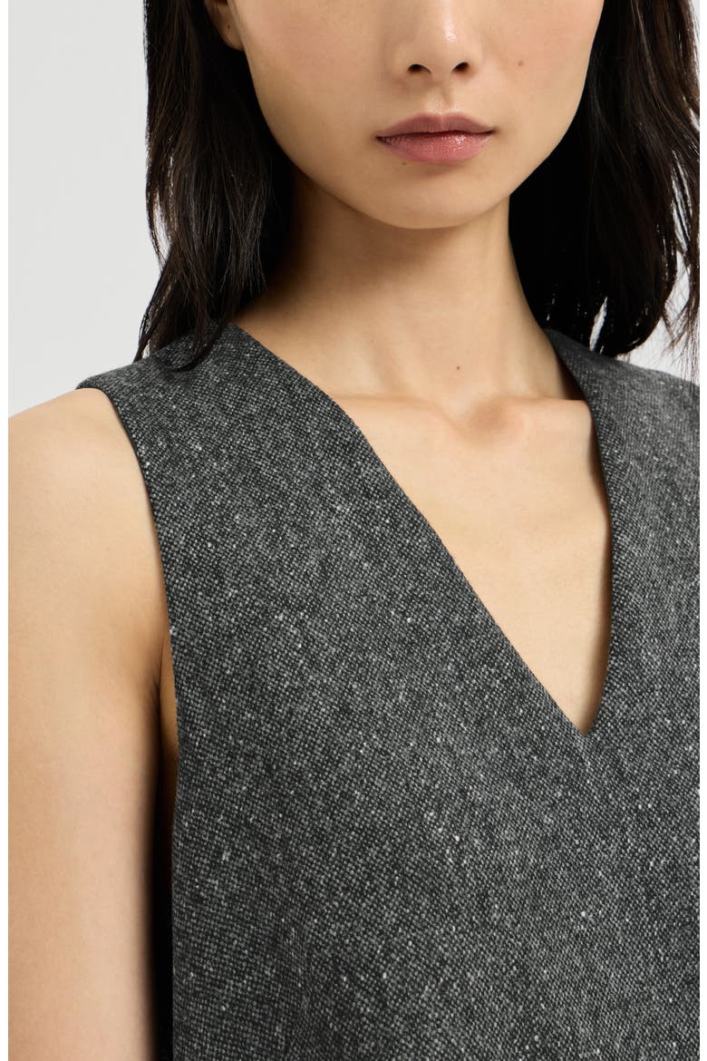 Virgin wool donegal mini dress with monili, Alternate, color, Anthracite