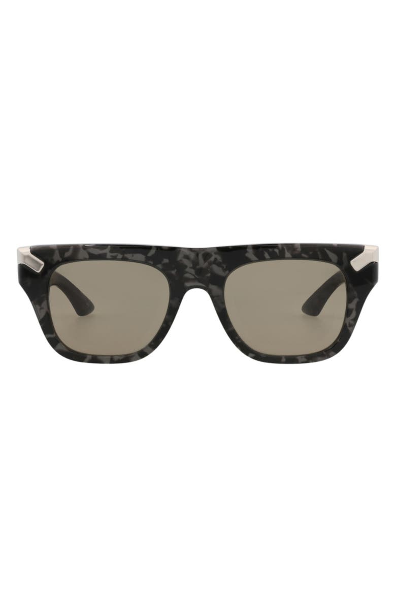 McQueen 51mm Square Sunglasses, Main, color, Havana Havana Brown