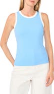 Halogen® Contrast Trim Ribbed Tank