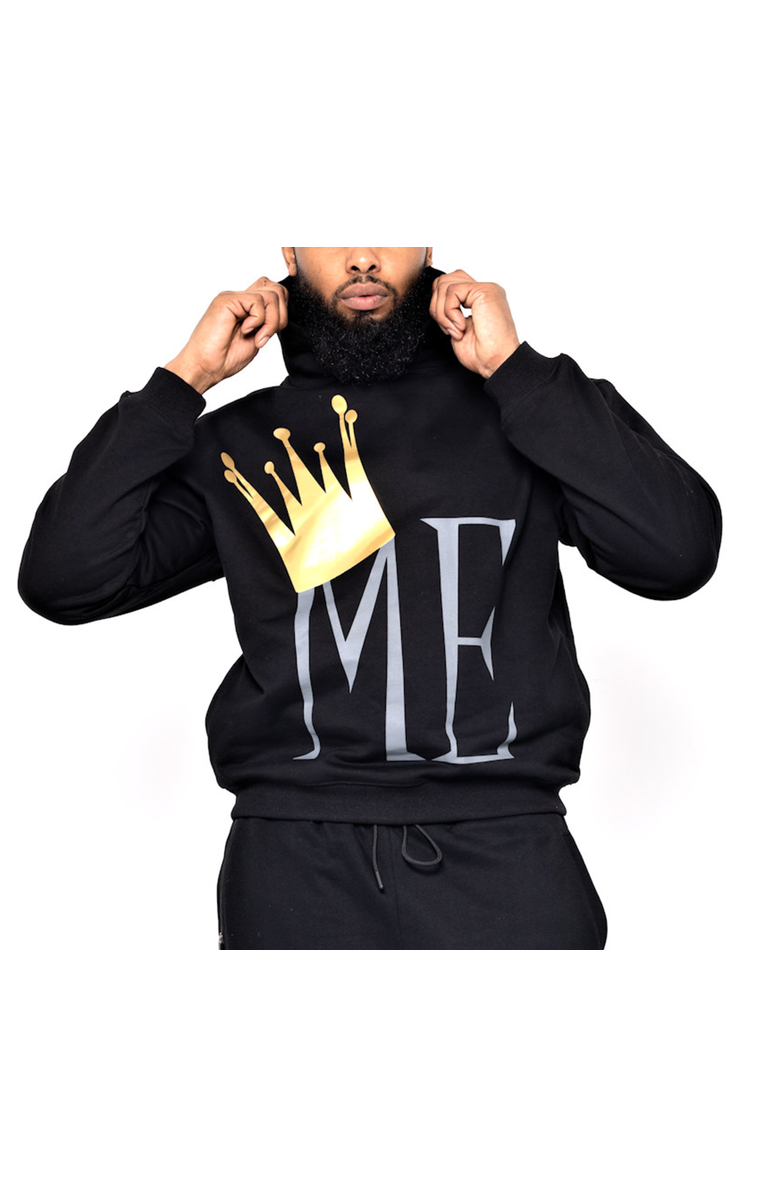 Dai Moda Men's Crown Me Hoodie, Main, color, Black