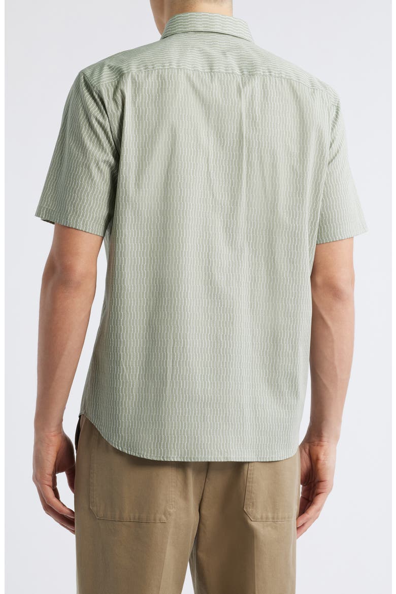 Irving Short Sleeve Button-Up Shirt, Alternate, color, GREENSTONE/WHITE