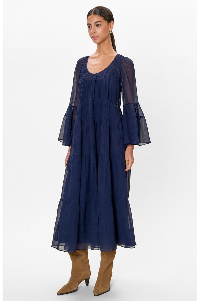 Skye Tiered Dress, Alternate, color, Maritime Blue