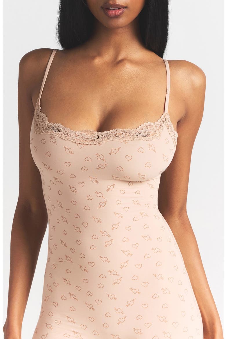 Lace Trim Romper, Alternate, color, MICA SKETCHED HEARTS
