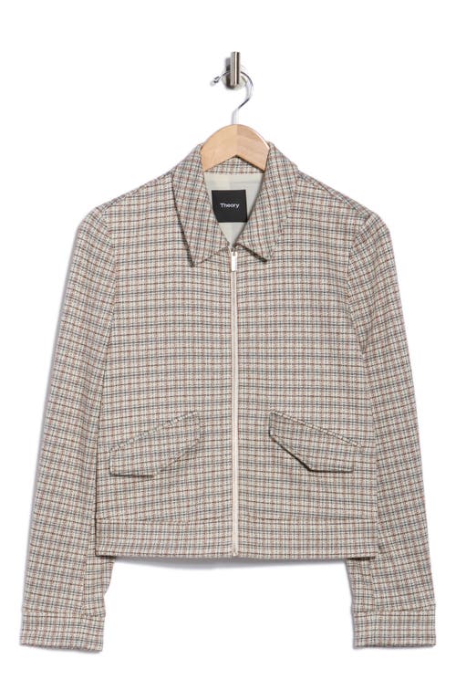 Theory Grid Zip Jacket In Gray