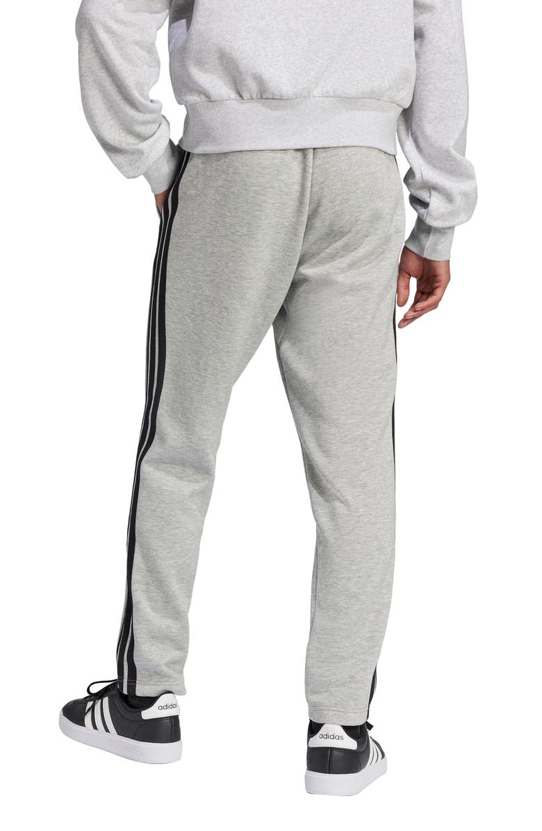 adidas Essentials 3-Stripes Fleece Sweatpants, Alternate, color, Medium Grey Heather/ Black