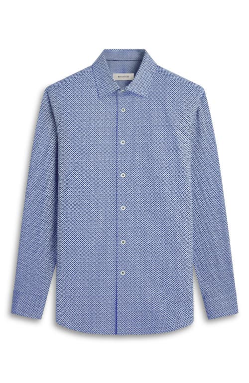 Bugatchi Jimmy Ooohcotton® Geometric Print Button-up Shirt In Navy