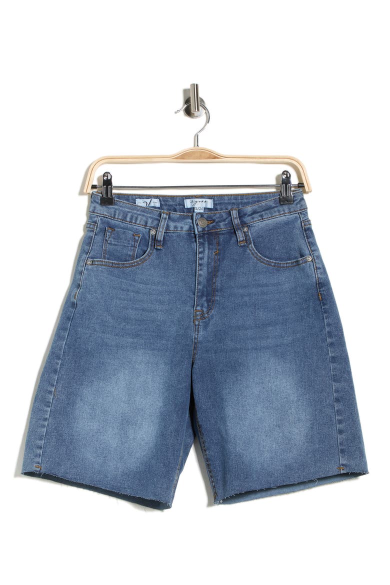 Cutoff Denim Bermuda Shorts, Alternate, color, MEDIUM WASH