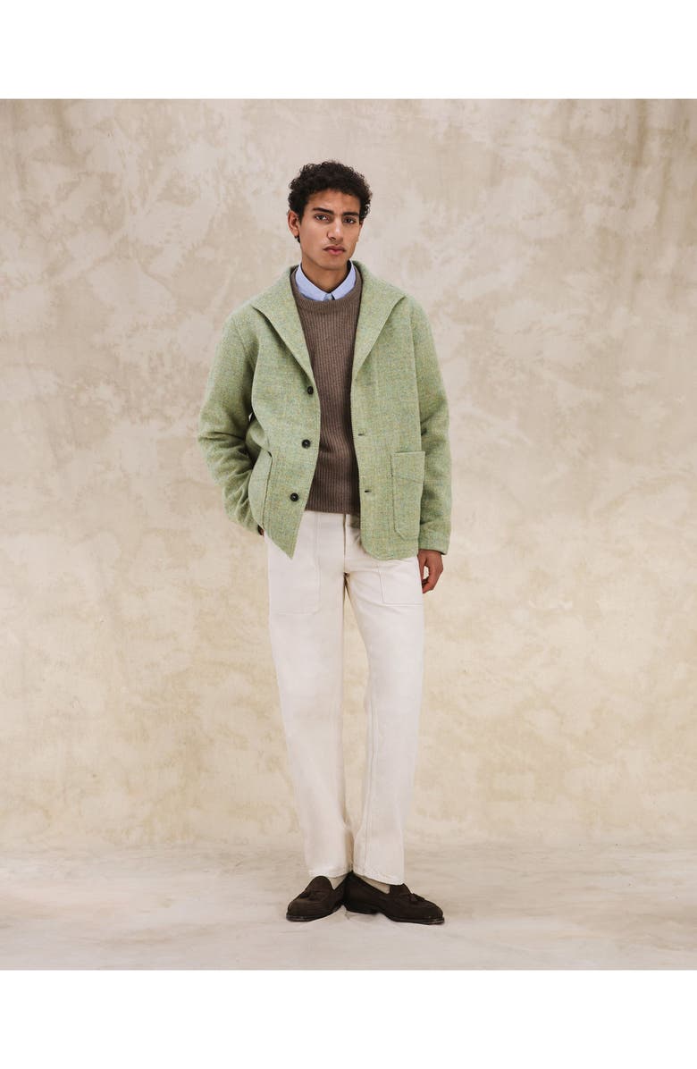 Fortela Scotland Herringbone Tweed Jacket, Alternate, color, Sage