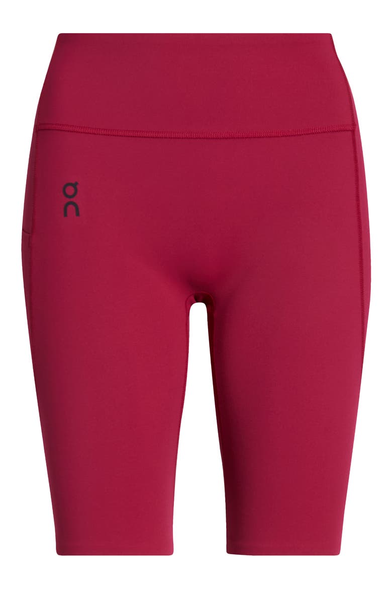 Studio High Waist Bike Shorts, Alternate, color, GRENADINE