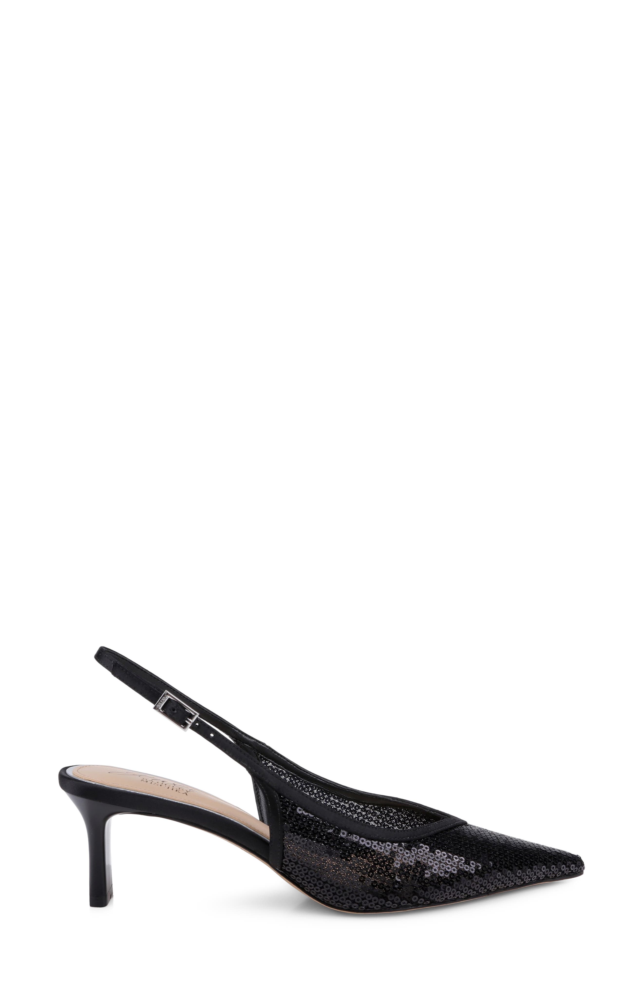 Jewel Badgley Mischka Zabelle Slingback Pump, Alternate, color, Black Satin