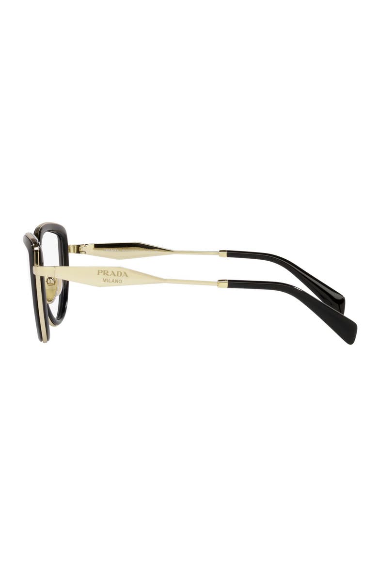 49mm Small Pillow Optical Glasses, Alternate, color, BLACK