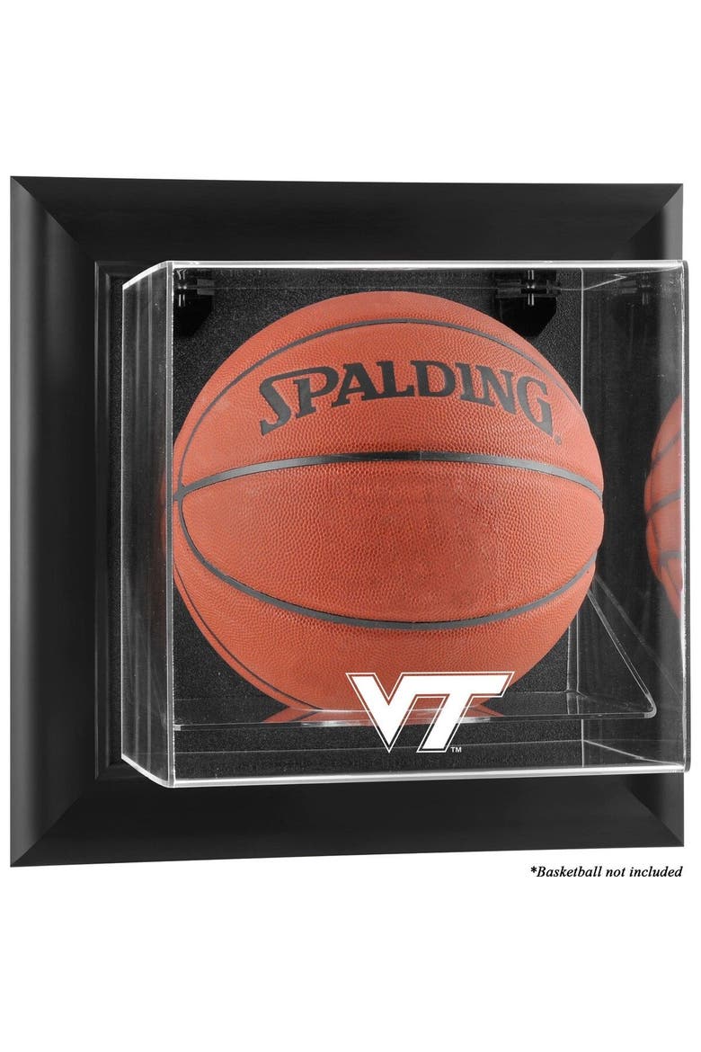Virginia Tech Hokies Black Framed Logo Wall-Mountable Basketball Display Case, Main, color, Black