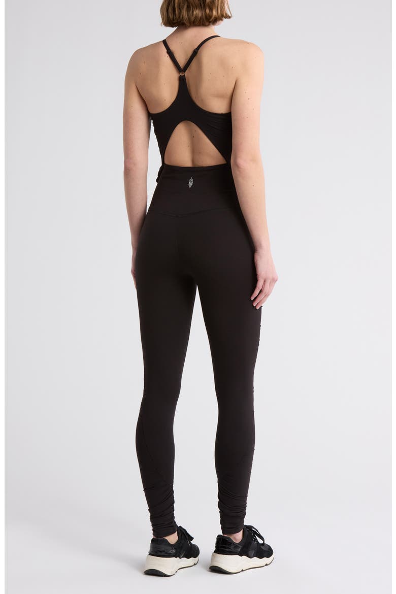 Balancing Act Racerback Jumpsuit, Alternate, color, BLACK