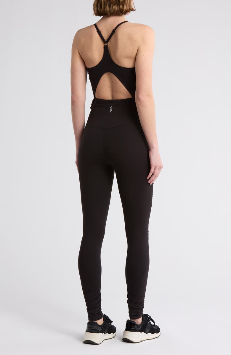 Free People Balancing Act Racerback Jumpsuit, Alternate, color, Black
