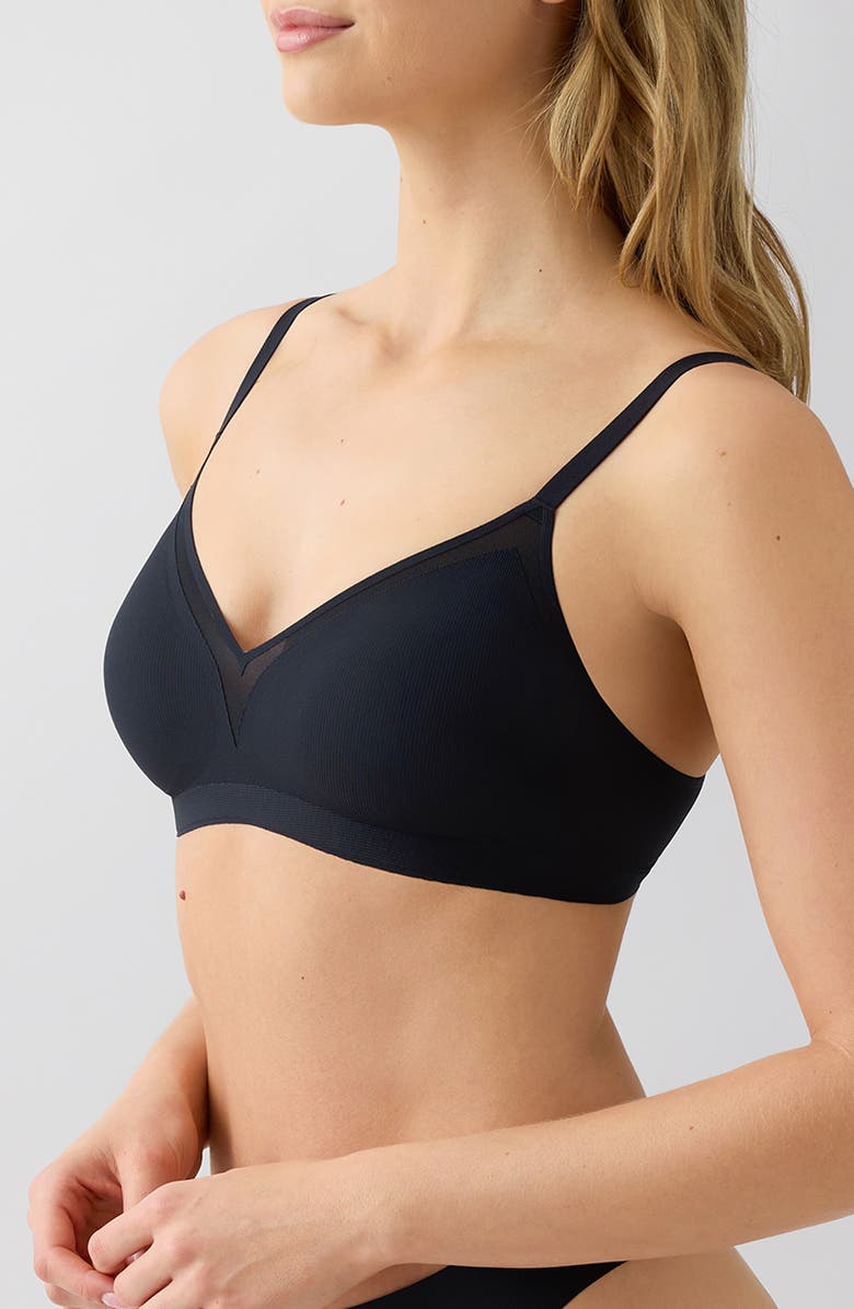 b.tempt'd by Wacoal b.wow'd Modern Wirefree Bra, Alternate, color, Night