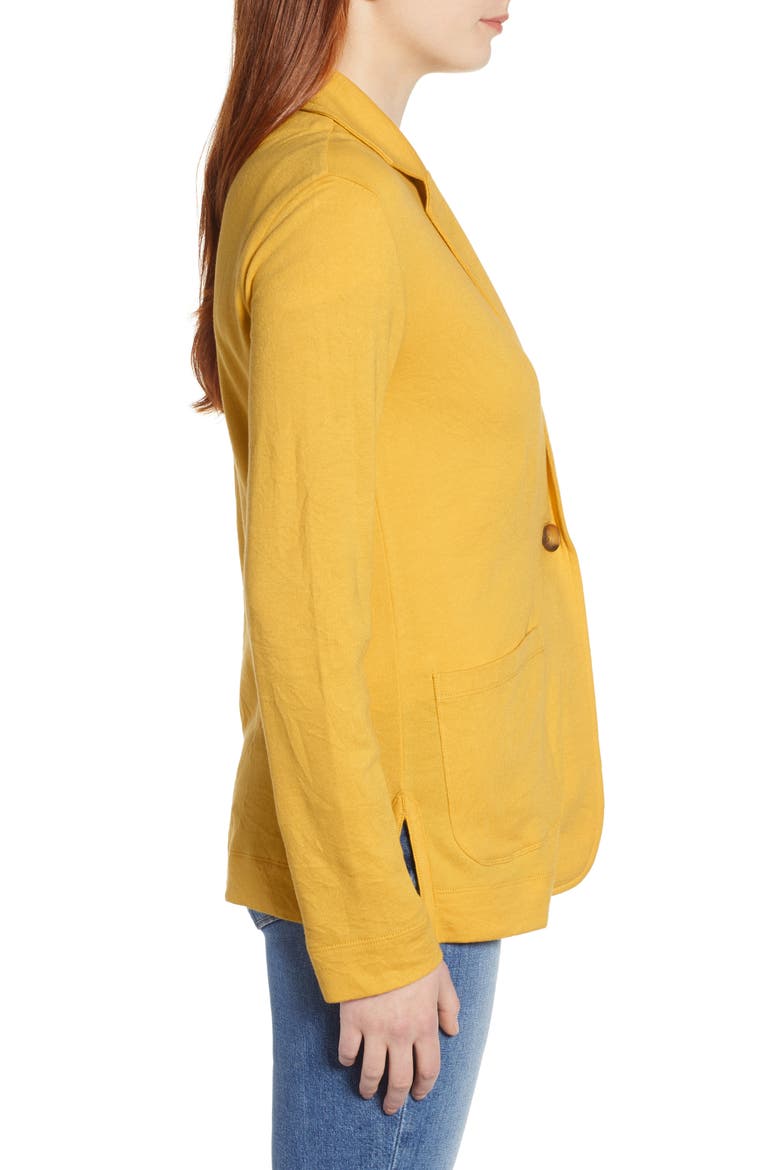 Two Pocket Knit Blazer, Alternate, color, YELLOW WHIP