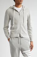 Thom Browne Textured Stitch Linen & Cotton Zip Hoodie