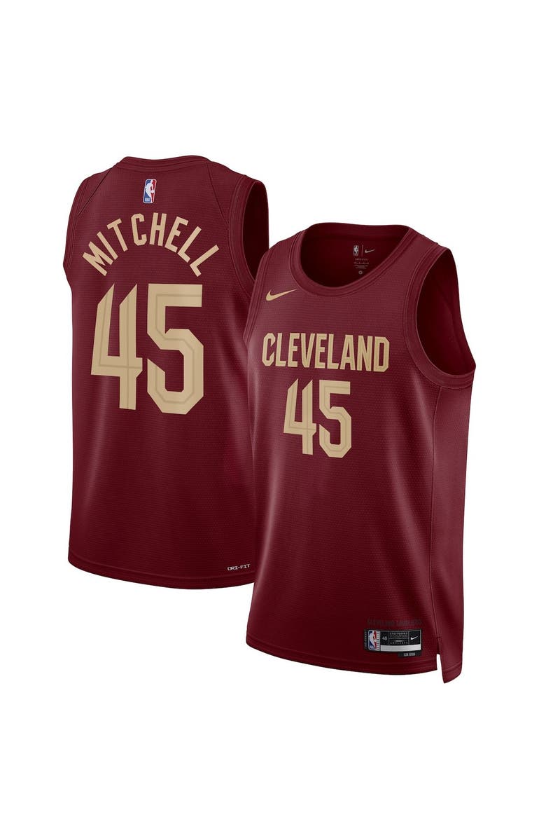 Nike Unisex Nike Donovan Mitchell Wine Cleveland Cavaliers Swingman Jersey - Icon Edition, Main, color, Burgundy