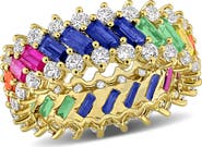 DELMAR Multi-Color Lab Grown Sapphire Multi-Row Ring