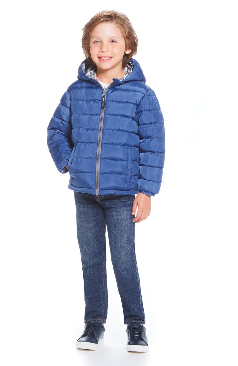 Andy & Evan Kids' Reversible Hooded Puffer Jacket, Alternate, color,