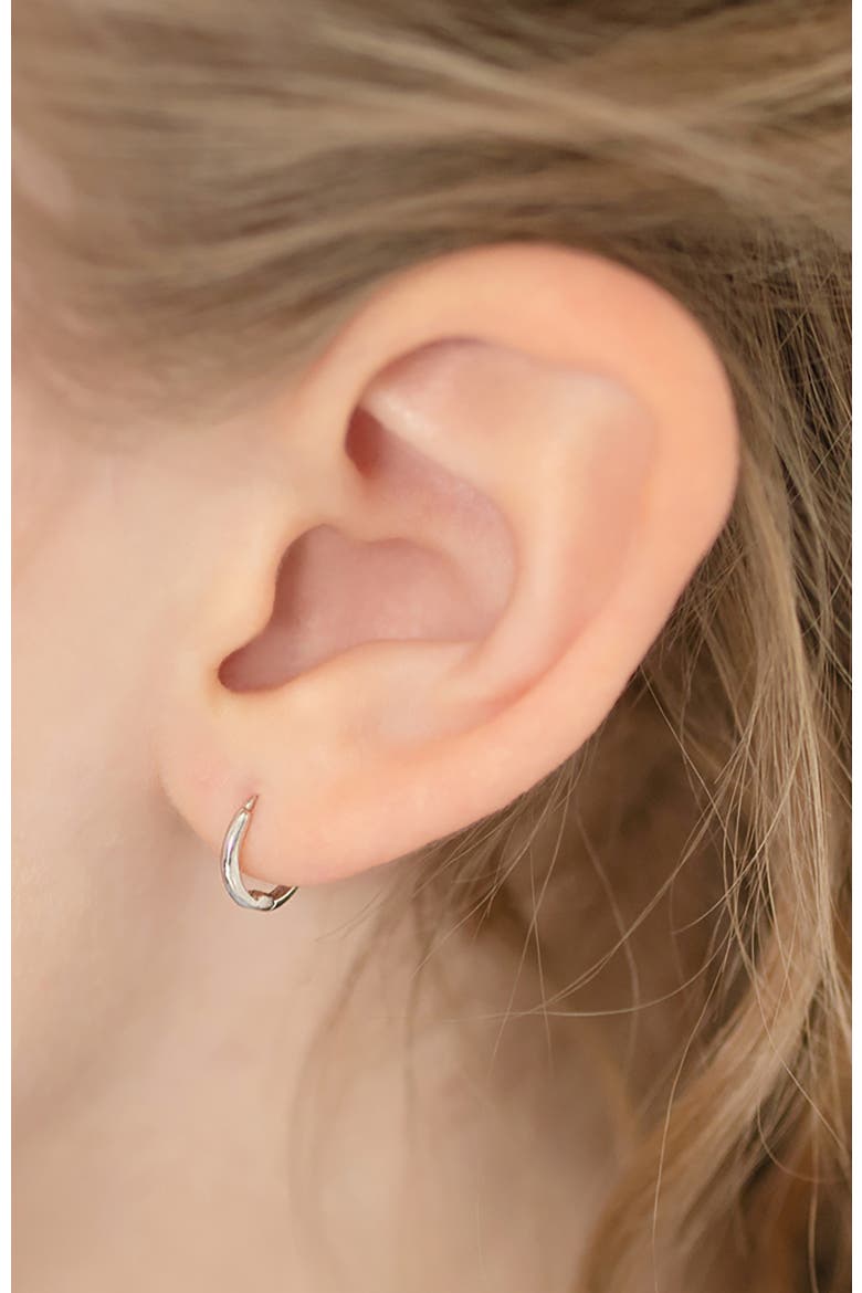 14k The Tiny Hoop Earrings, Alternate, color, Silver