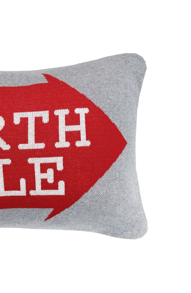 C&F Home North Pole Christmas Knitted Throw Pillow, 14" x 22", Alternate, color, Red