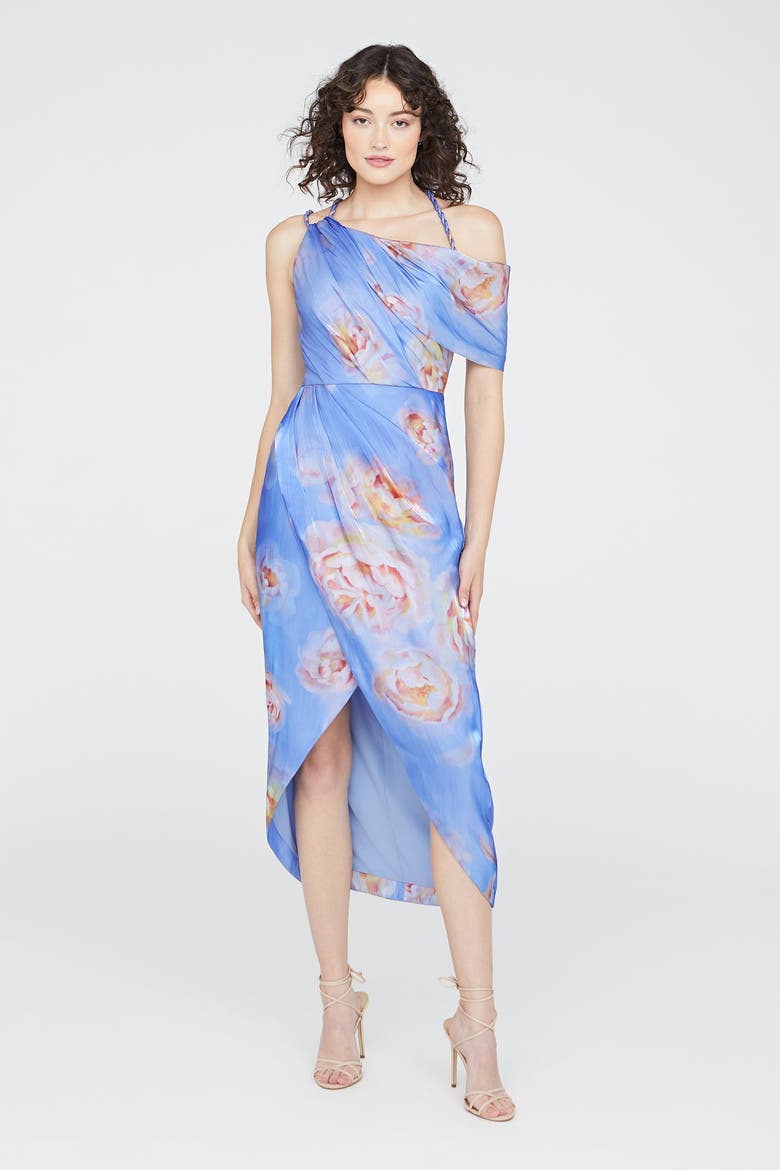 Yannah Wrap Cocktail Dress, Main, color, Pearl Roses