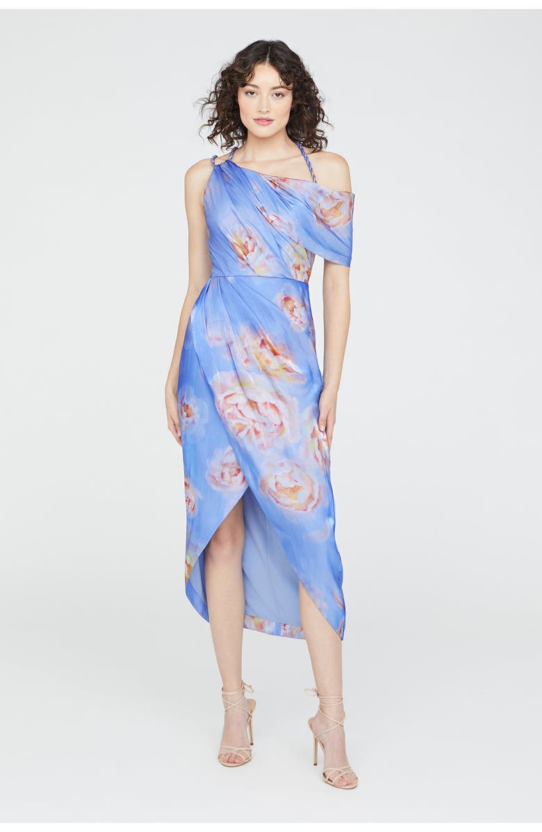 Theia Yannah Wrap Cocktail Dress, Main, color, Pearl Roses