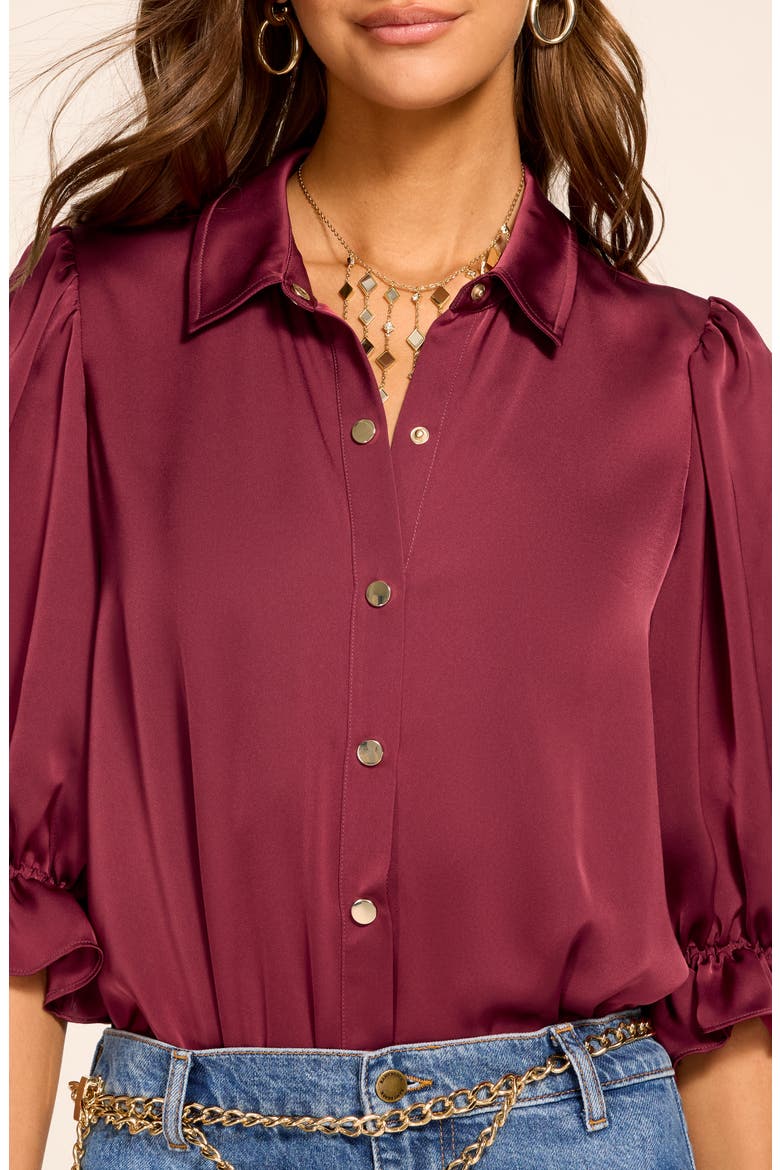 Dina Matte Satin Bodysuit, Alternate, color, CRANBERRY