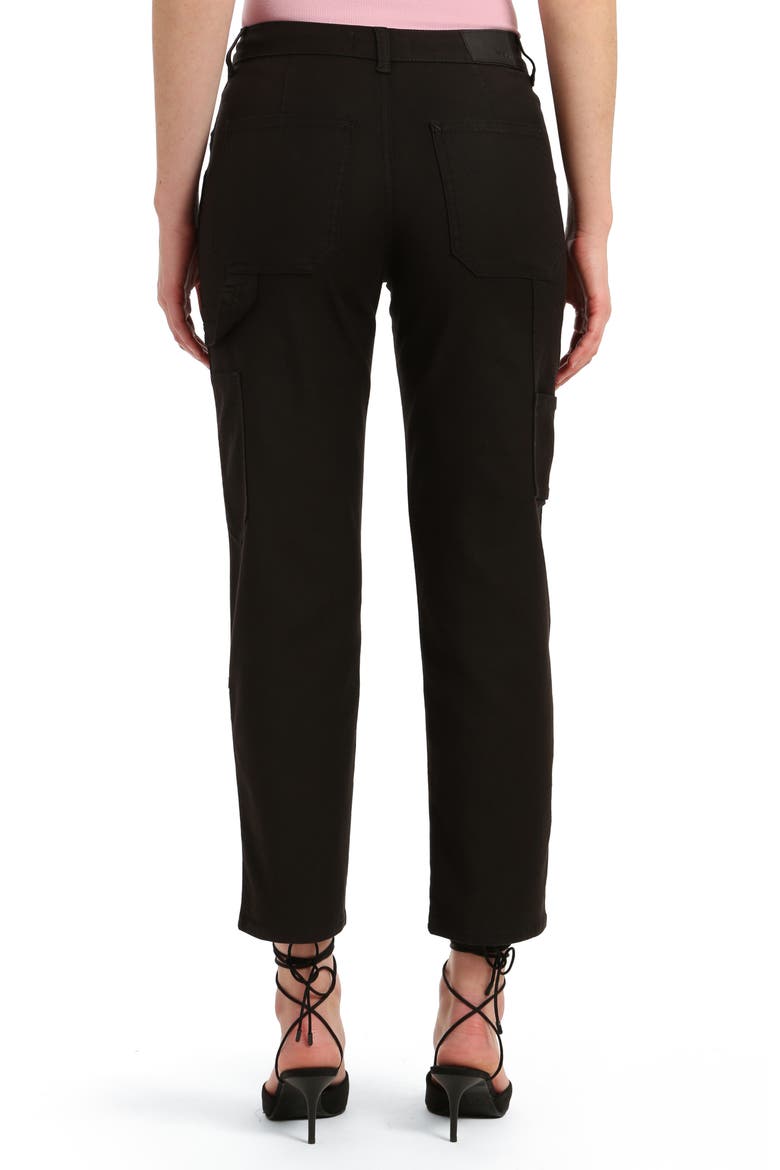 Luisa High Waist Straight Leg Twill Carpenter Pants, Alternate, color, BLACK LUXE TWILL